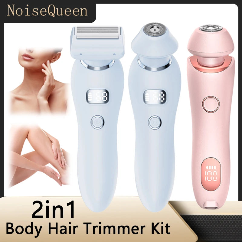 2 in 1 Waterproof Double Head Female Electric Epilator Body Hair Trimmer Kit Hair Removal Lady Shaver for Women