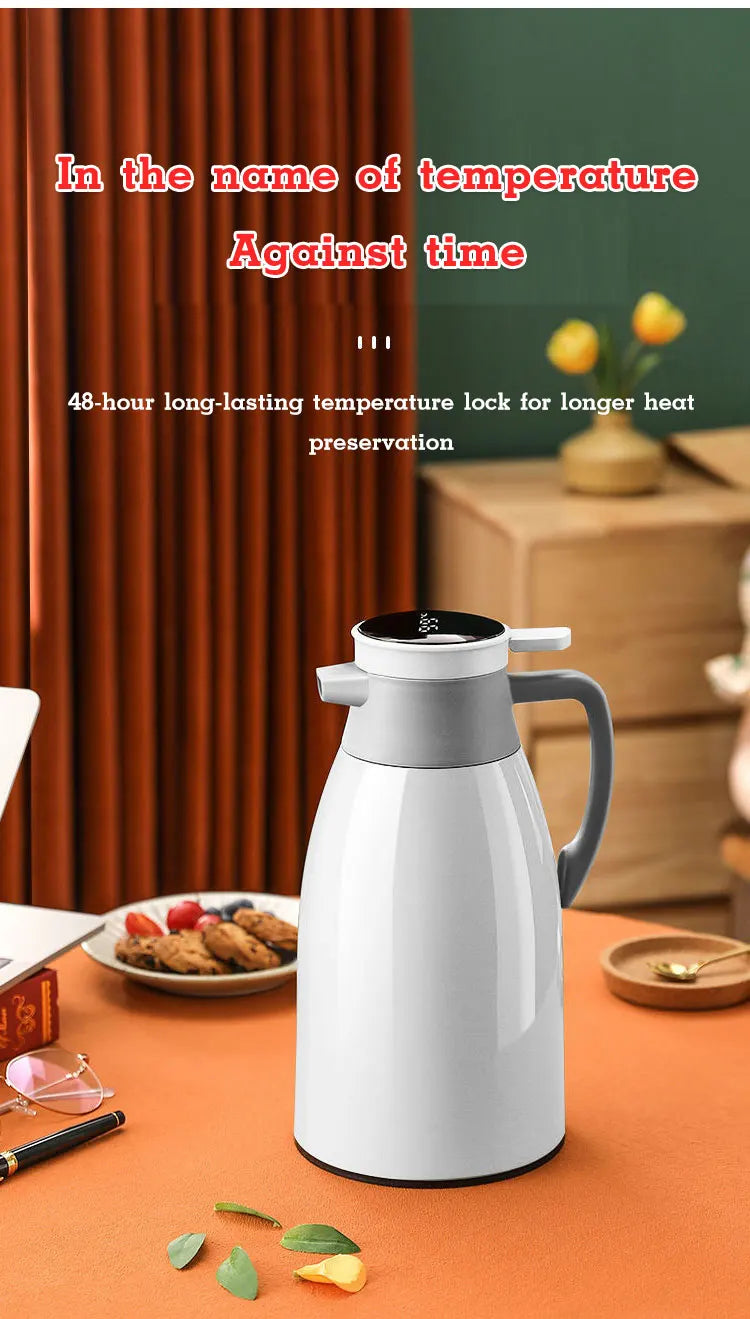 Xiaomi 2L Coffee Thermos Household Digital Display Glass Liner Vacuum Flasks Large Capacity Water Bottle Kitchen Thermal Kettle