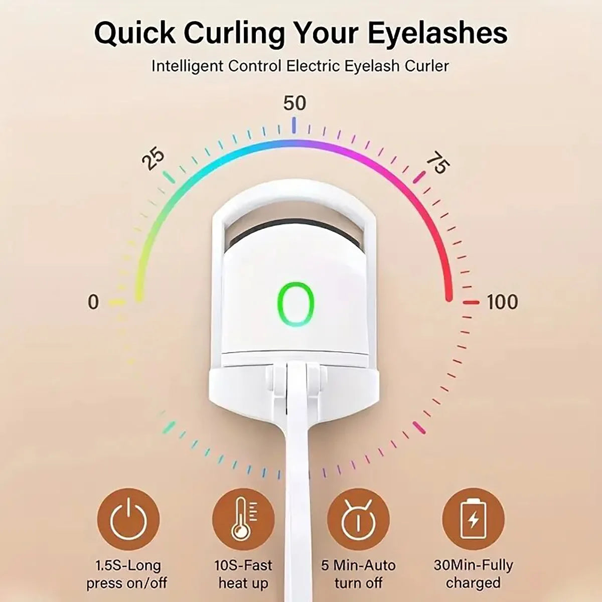 1PC eyelash curler, eyelash heating electric perm, eyelash curler curling and long-lasting shaping beauty goddess eyelash curler