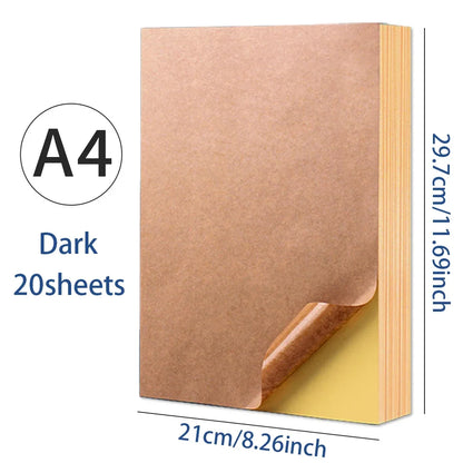 20 Sheets A4 White/Kraft Printable Sticker Self Adhesive Sticker Label Matte glossy Paper Sheet for Laser Inkjet Printer Copier