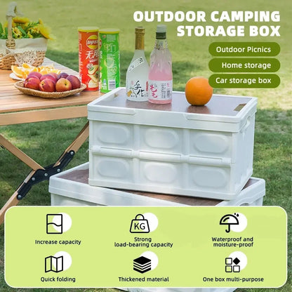 1 Outdoor Camping Storage Box With Handle, 15L Foldable Storage Box, Portable Camping And Picnic Storage Box, Car Luggage