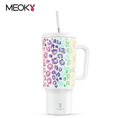 40oz/1182ml Cup Meoky Lip Print Stainless Steel Vacuum Insulated Double Wall Thermal Iced Travel Car Mug Portable Water Bottle