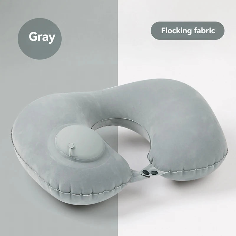 2024 New Inflatable Pillow Travel Portable Neck Protection Pillow Press Inflatable U-shaped Pillow Travel Storage Neck Pillow