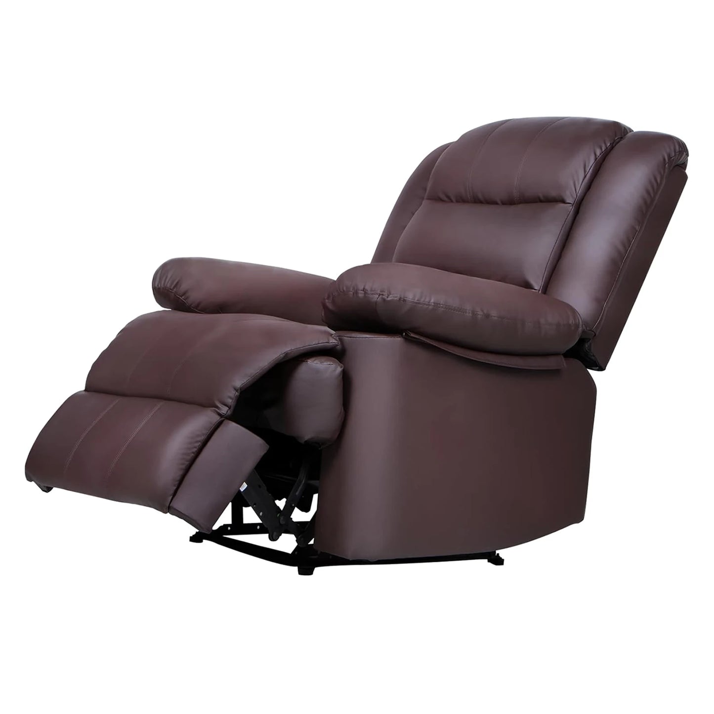 Recliner Armchair Padded Seat Single Sofa Lounge Seating Adjustable Reclining PU Couch Chair for Living Room Bedroom Home Theate