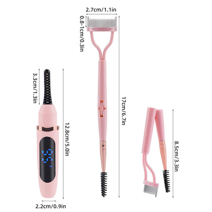 Electric Eyelash Curler Long-lasting Curling Perm Heating Eyelash Curling Brush Ironing Eyelash Comb Eyelash Styling Makeup Tool