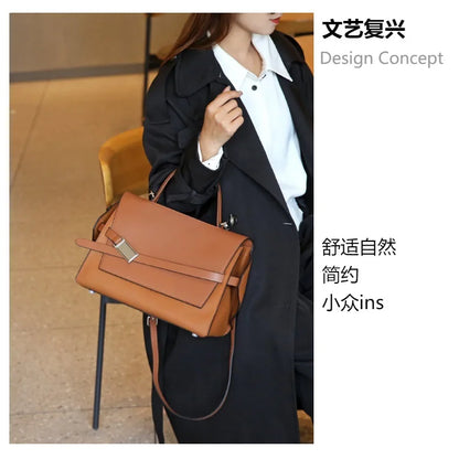 2024 high quality leather tote bags women square handbags luxury designer commuter shoulder crossbody bag large capacity