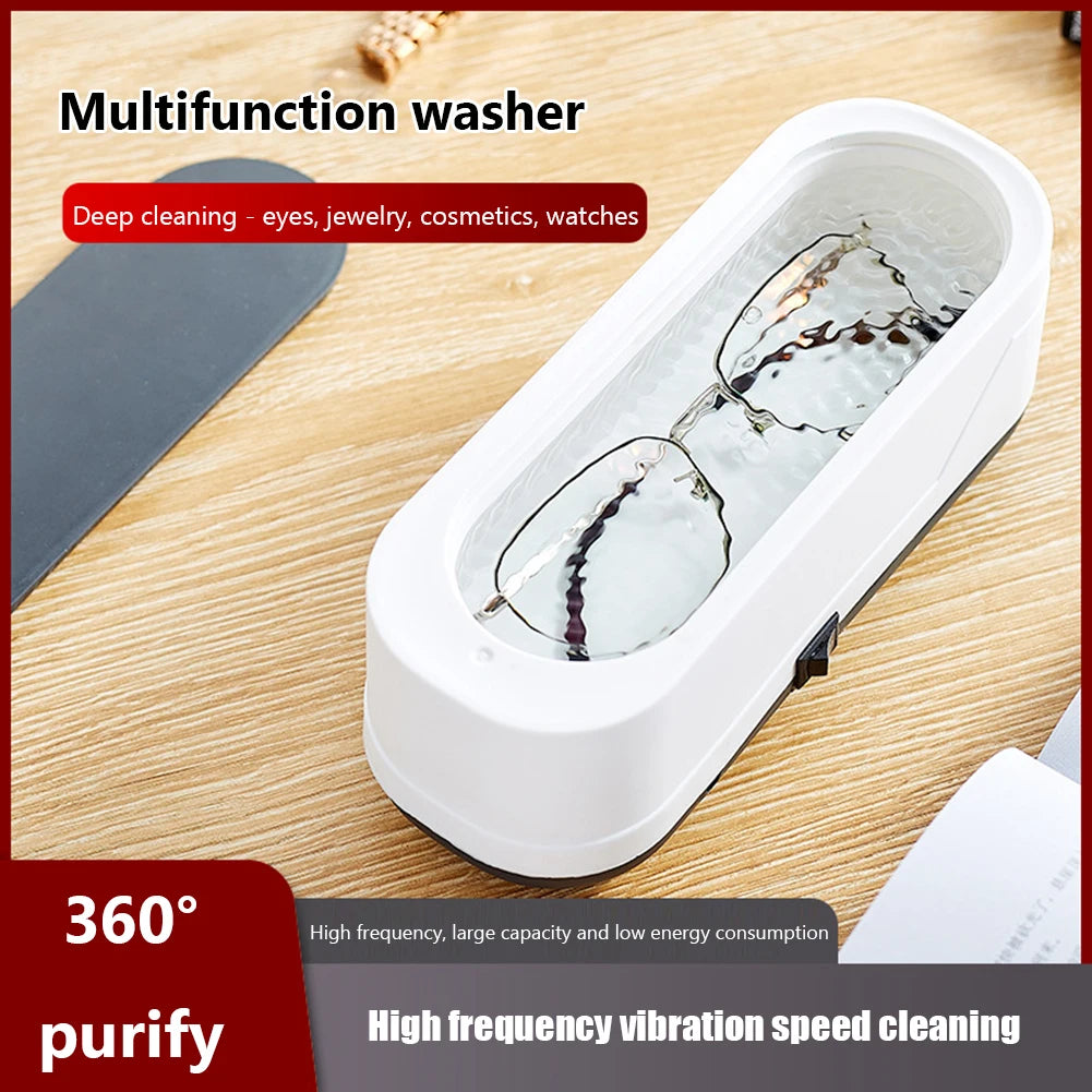 Plastic Glasses Cleaning Box Multipurpose Ultrasonic Cleaner Washer Portable Electric Simple Operation for Everyday Objects