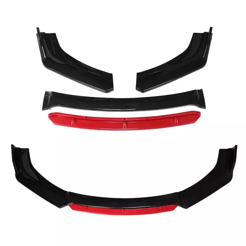 Universal Gloss Black Car Front Bumper Protector Lip Body Spoiler Splitter Kit