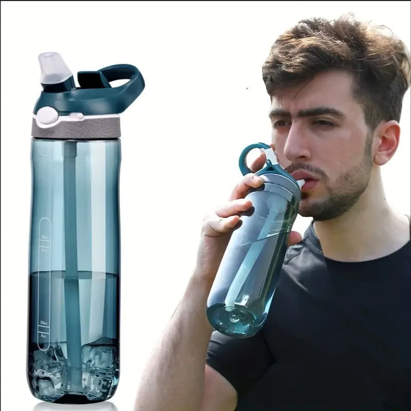 750ml Sports Water Bottle - Hydration On-the-go with Convenient Straw, Perfect for Camping, Hiking BPA-Free and Safe