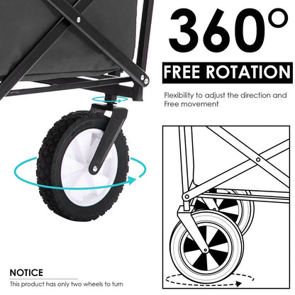 New Heavy Duty Foldable Fishing Trolley Pull Cart Garden Camping Festival Beach