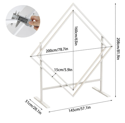 Wedding Arch Background Stand, Solid Metal Backdrop, Party Floral Arrangement, Large Sturdy, 2m