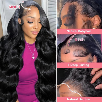 13x6 13x4 360 Full Transparent Lace Front Human Hair Wig 200% Body Wave Lace Frontal Wig Preplucked Lace Front Wigs For Women