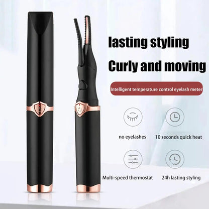 Portable USB Electric Eyelash Curler Fast and Natural Heating High Low Temperature Control Lasting Maintenance Cosmetic Tool