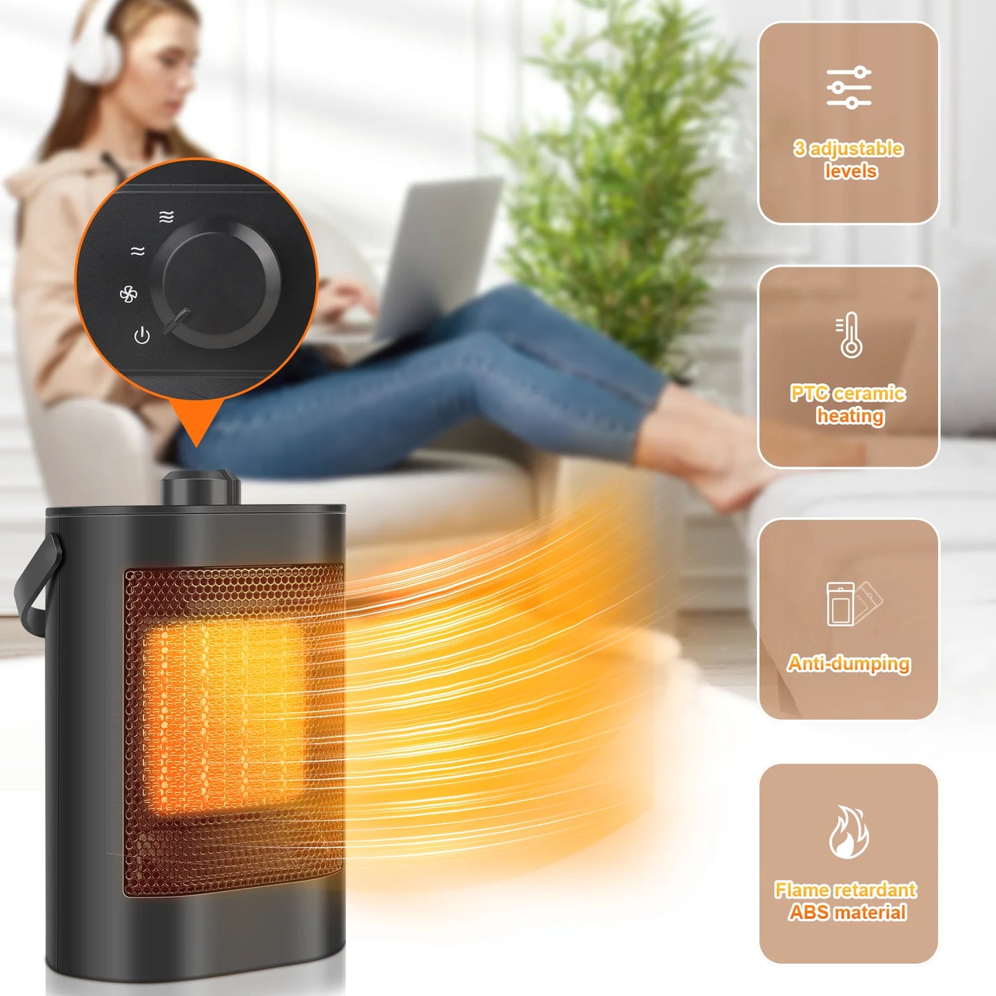 1500W 220V Electric heater Home Heater Thermostat air warmer radiator room heater Portable fast heat 3-Gear adjust Heater