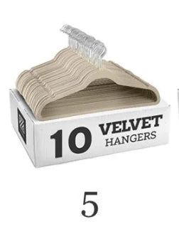 Velvet Non-Slip Hanger 10 Pieces Flocking Multifunctional Anti-Slip Clothes Hangers Wrinkle Resistant Adult Plastic Hanger Stand