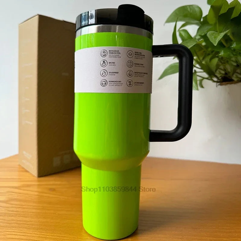 Tumbler Handle Lid Straw Thermos Cup Silicone Boot Stainless Steel Vacuum Insulated Iced Travel For StanIeys Coffee Mug