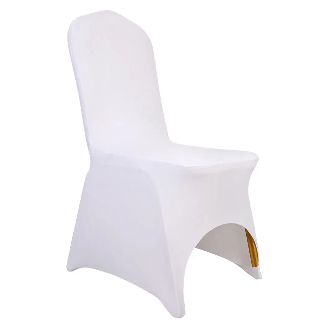 50 Pcs White Black Universal Chair Covers Stretch Spandex for Wedding Party Banquet Hotel Decor