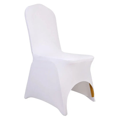 50 Pcs White Black Universal Chair Covers Stretch Spandex for Wedding Party Banquet Hotel Decor