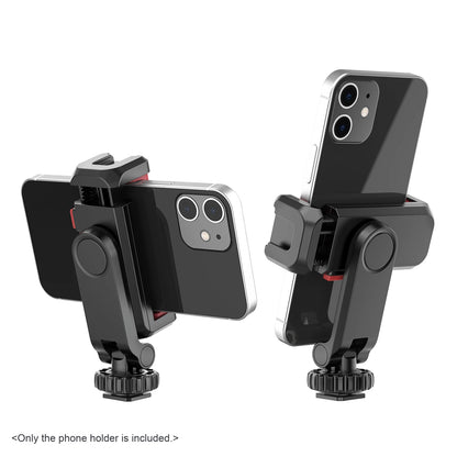 Multi-functional Phone Holder Tripod Mount 360° Rotatable with Dual Cold Shoe Mounts for Smartphone Vlog Selfie Live Streaming