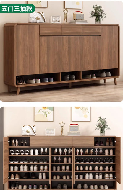 Wooden Entrance Shoe Cabinet Large Capacity Household Cabinet Balcony Foyer Cabinet IndoorZapateros Home Furniture