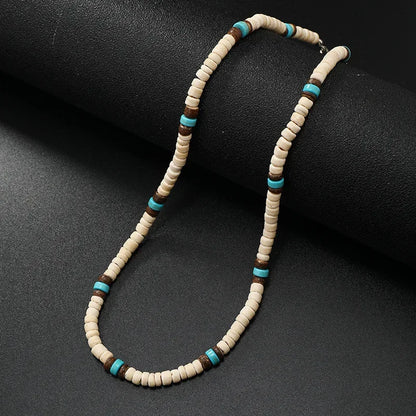 Vintage Coconut Shell Turquoise Chains Necklaces for Women Men's Surfing Choker Luxury Holiday Jewelry Collares