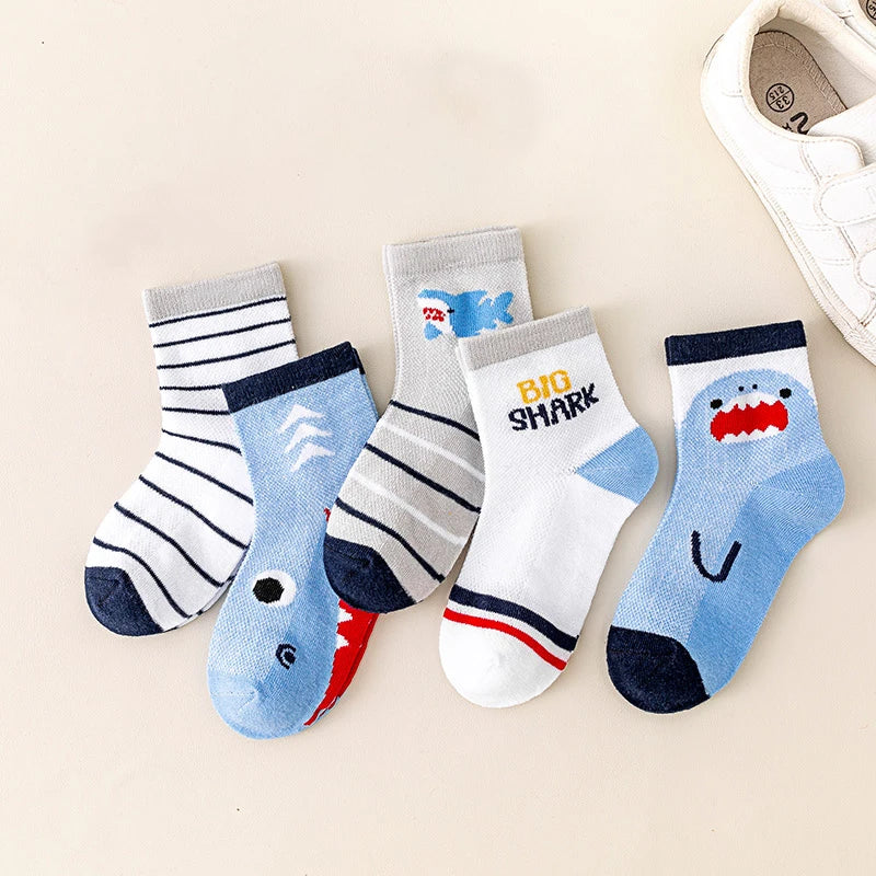 5Pairs Baby Socks Newborn Baby Boy Cute Short Sock 0-1-3-8Y Kids Cotton Toddler Cartoon Soft Children's Sports Socks for Girls