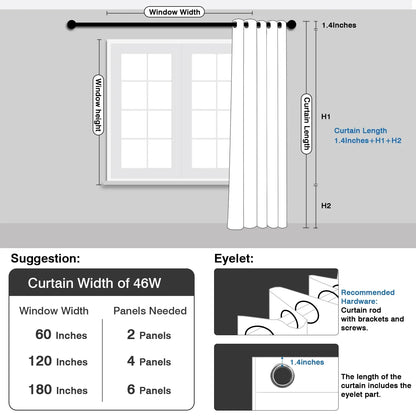 1PC 90% Blackout Curtain for Bedroom Living Room Window Screen Thermal Insulated Grommet Panels Light Reducing Shade Drapes