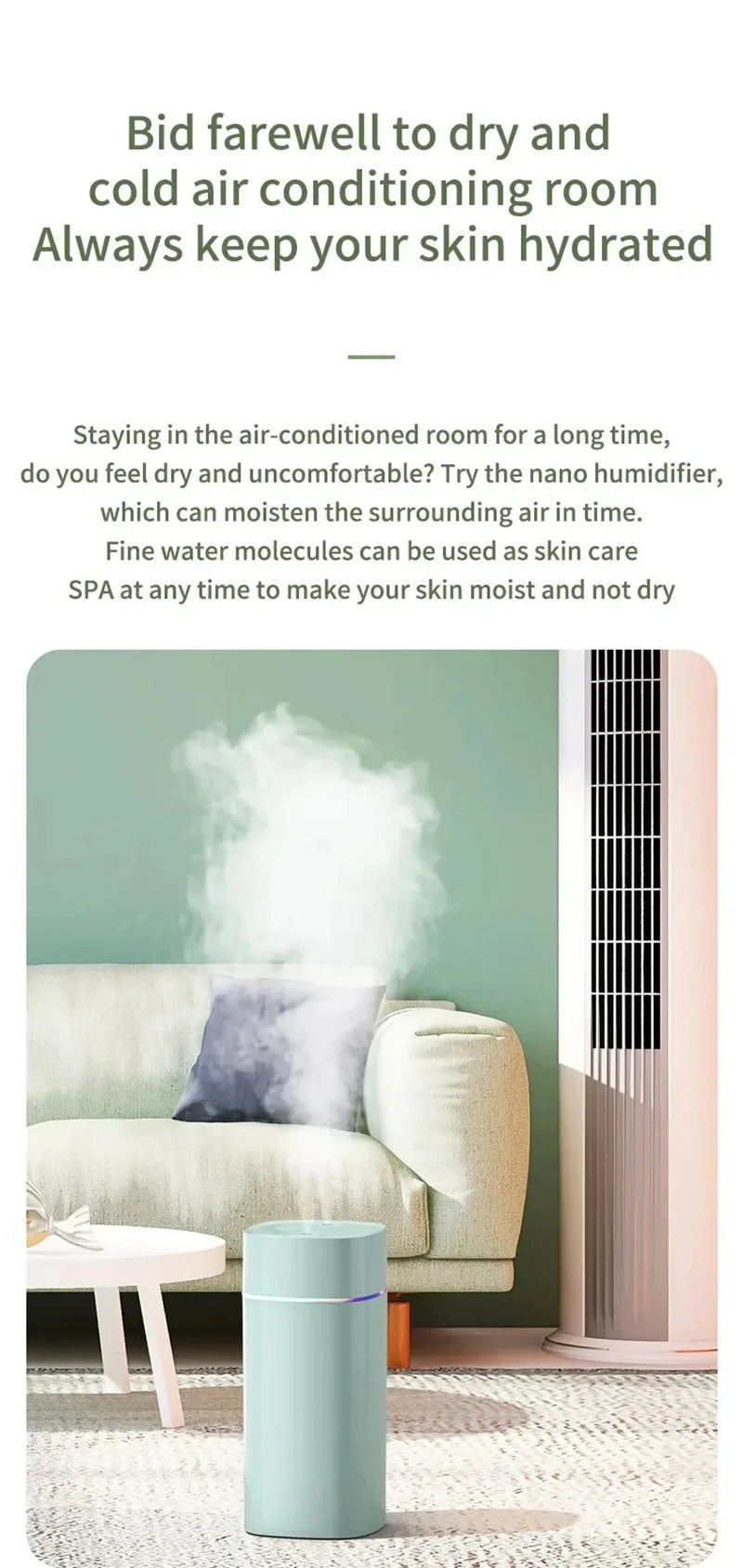 Xiaomi Air Humidifier With Dual Spout High Capacity Essential Oil Diffuser Cool Mist Maker Silent NightLight For Home Car Office