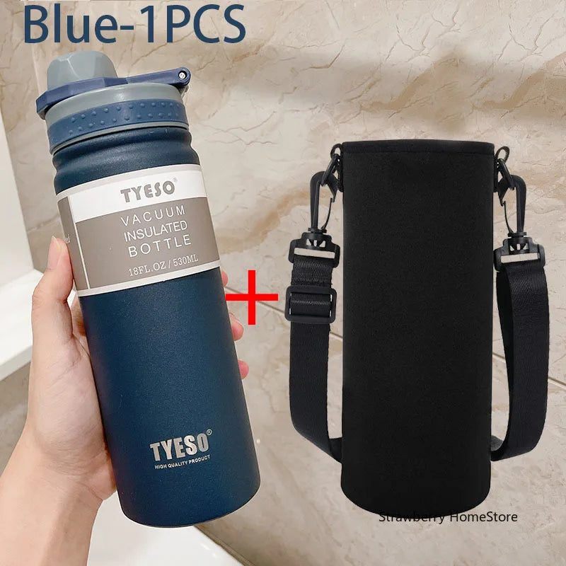 Tyeso 530/750ML Stainless Steel Thermos Bottle Portable Outdoor Sport Water Cup Keeps Cold and Heat High Capacity Thermos Bottle