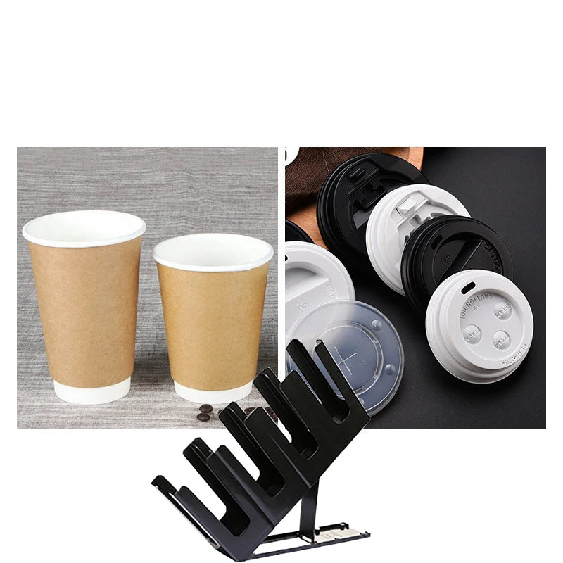 4 Grid Disposable Cup Storage Holder Water Milk Tea Coffee Cups Dispenser Rack Shelf Multipurpose Paper Cup Display Organizer