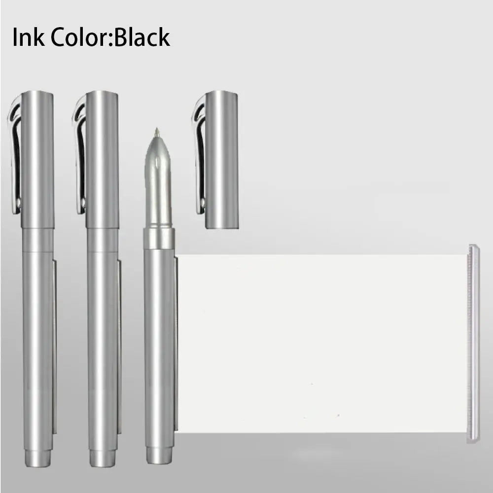 1PC Black Gel Pen with Retractable Blank Scroll ABS and Coated Paper Ballpoint Pen Stationery Pull-out Paper Ballpoint Pen Study