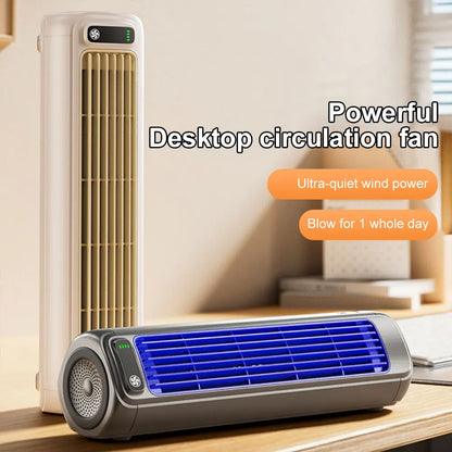 Portable Tower Fan 3 Speeds Cooling Fan Quiet Personal Fan Rechargeable Desktop Fan for Bedroom Living Room Office