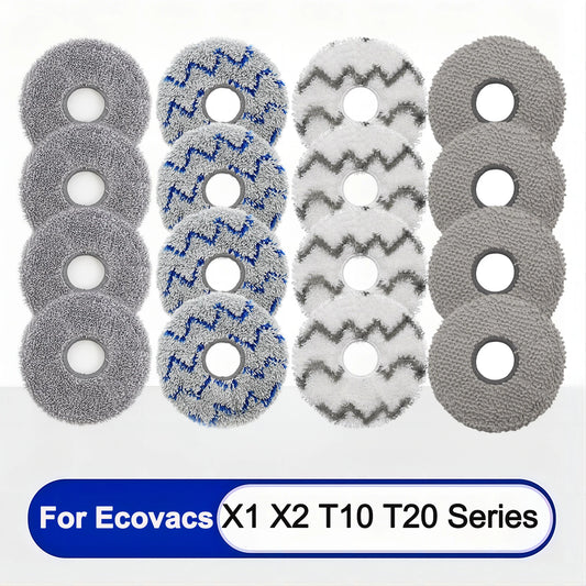 Upgraded version Antibacterial Mop Cloths Rags For Ecovacs X1，X2，T10，T20 Series Robot Vacuum Cleaner Accessories Spare Parts