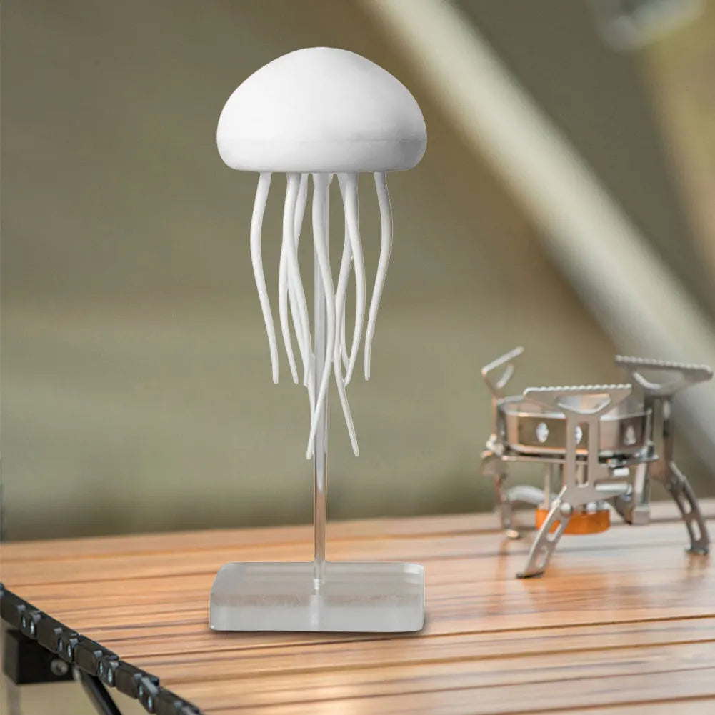 RGB Gradient Jellyfish Atmosphere Bedside Lamp Rechargeable Desk Lamp with Dancing Legs and Touch Sensor Voice Control