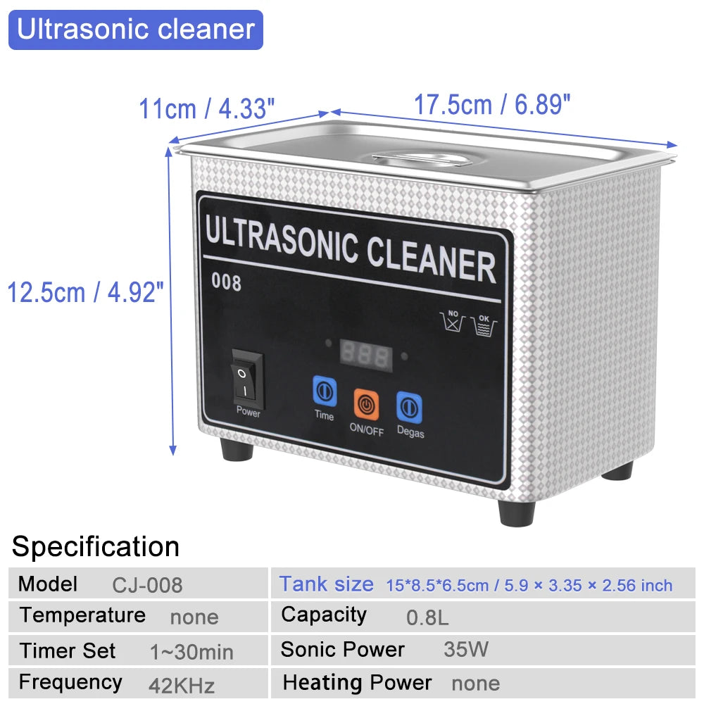 35w 60w Ultrasonic Cleaner Cleaning Jewelry Eyeglasses Dental Dentures Tooth Retainer Glasses Cleaner 110v 220v Ultrasonic Bath