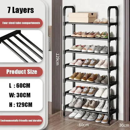 Simple Metal Shoe Rack Multilaye Metal Shoes Rack Space Saving And Simple Shoes Shelves Cabints Space Black Elevated Shoe Racks