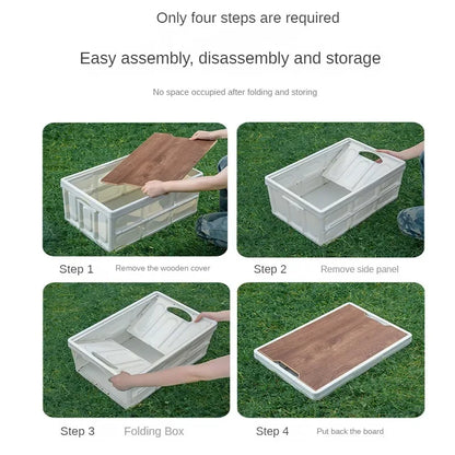 1 Outdoor Camping Storage Box With Handle, 15L Foldable Storage Box, Portable Camping And Picnic Storage Box, Car Luggage