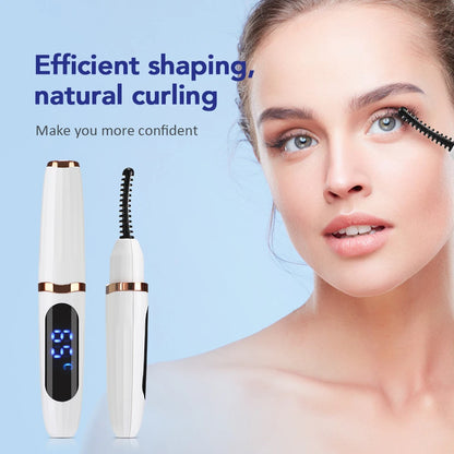 Electric Heated Eyelash Curler USB Rechargeable Eyelashes Curler Makeup Products Cosmetics Long Lasting Hold Women Makeup Tools