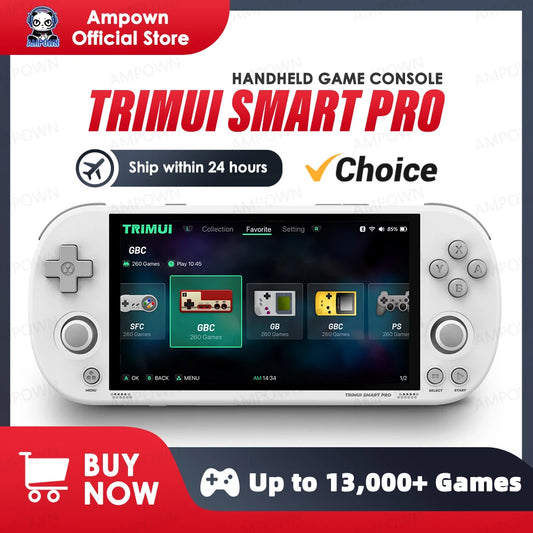 Trimui Smart Pro Handheld Game Console 4.96''IPS Screen Linux System Joystick RGB Lighting Smartpro Retro Video Game Player Gift