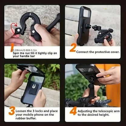 360° Bicycle Motor Bike Waterproof Phone Case Mount Holder For All Mobile Phones