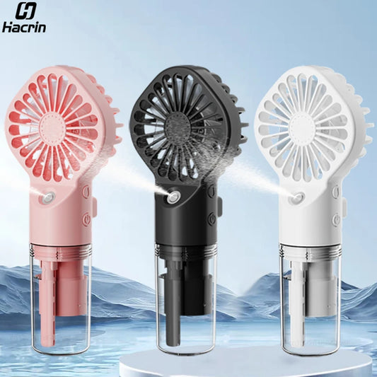 Portable Humidifier Fan Mini Handheld Mist Fan Portable USB Rechargeable Handheld Fan with Humidifier Mini Water Spray Hand Fan