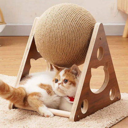 Sisal Toy Scratching Post Pet Supplies Wooden Cat Scratcher Ball