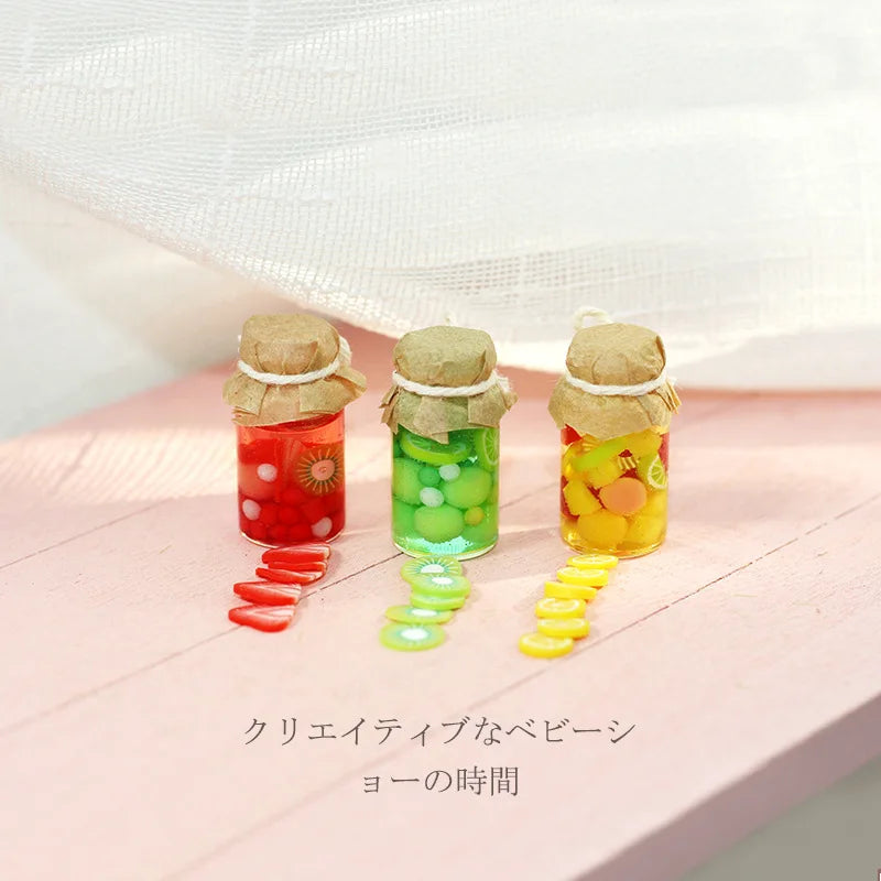 1/6 Ob11 Dollhouse Mini Canned Fruit Cocktail Miniatures Items Dolls House Kitchen Accessories Canned Strawberry Mango Girl Toys