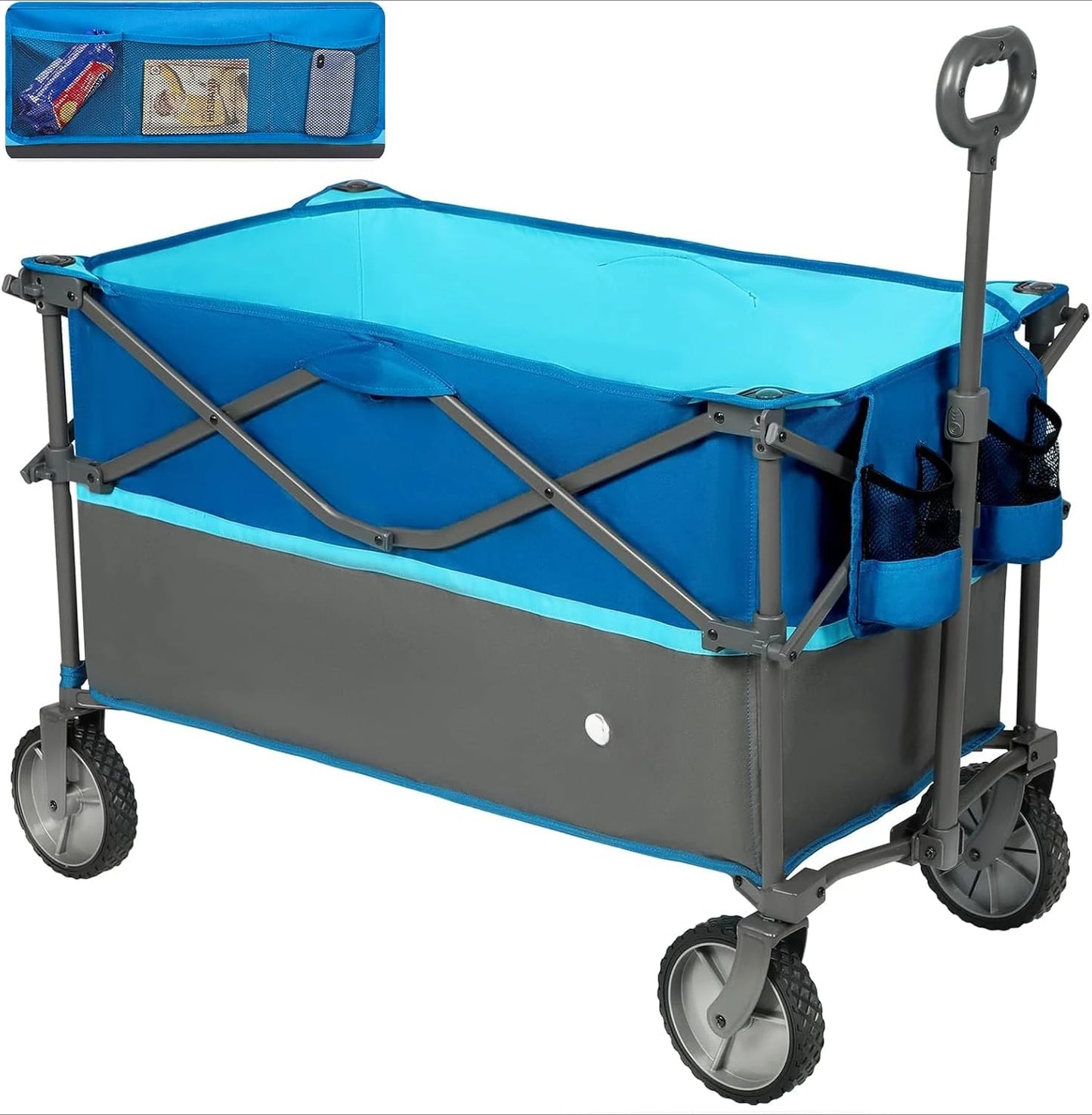 Trolley 228L Larger Capacity Folding Camping Garden Beach Trolley Heavy Duty Pull along Cart Collapsible Wagon with Wheels