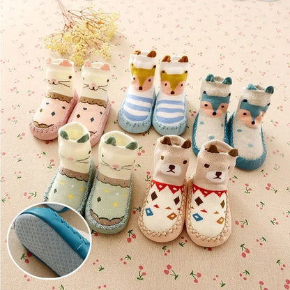 Winter Baby Cute Cartoon Animal Floor Socks with Rubber Anti Slip Sole Cotton Warm Shoes for Infant Girls Boys Slipper Stuff