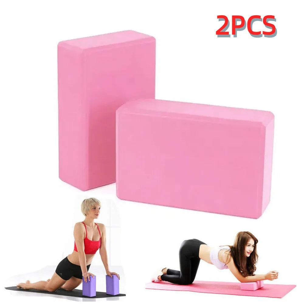 2X Block Combo Set,Suitable For Pilates Yoga Stretch Fiess Exercise Pink