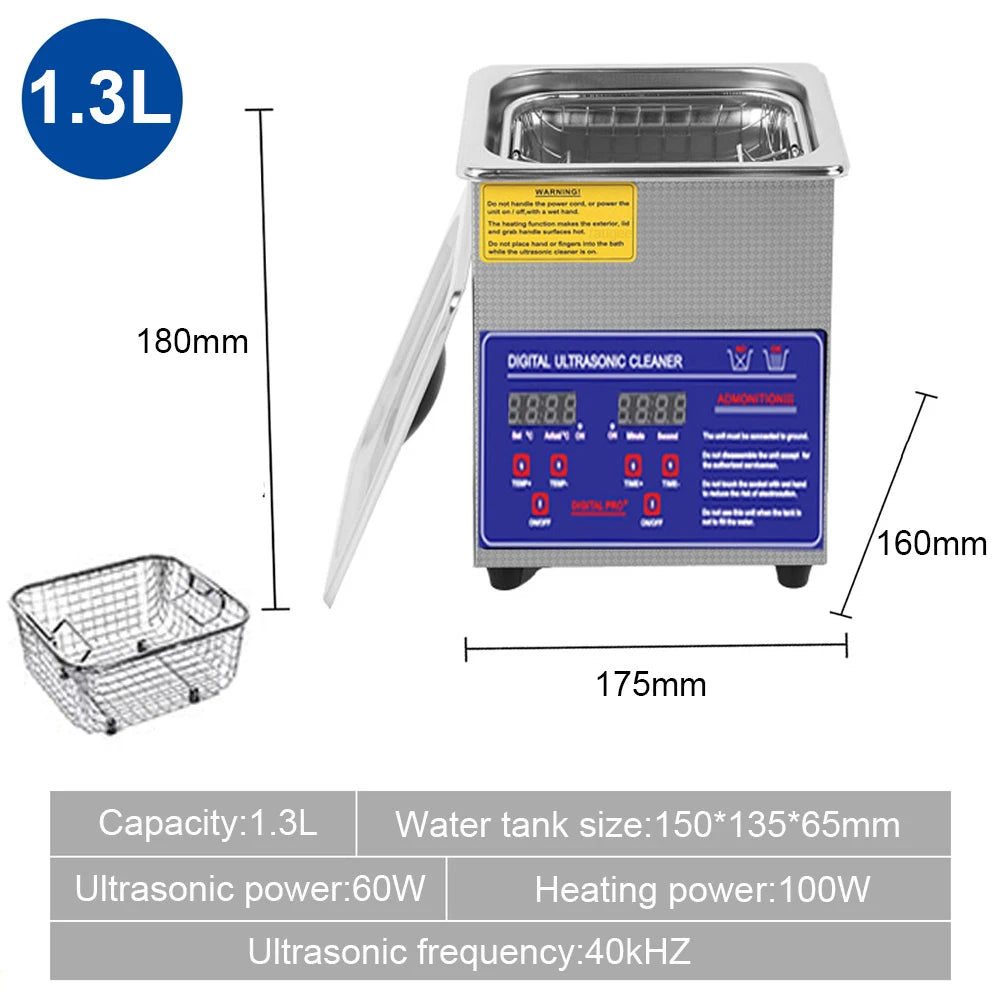 1.3L 2L 3L 6L 10L 15L 22L 30L Ultrasonic Cleaner with Heated Portable Lave-Dishes Washing Machine Diswasher Ultrasound Cleaner