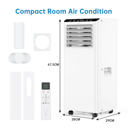 4-In-1 Portable Air Conditioner With Follow Me Function, 7000BTU Dehumidifier, Ventilation, 24 Hour Timer,Sleep Mode&Window Kit