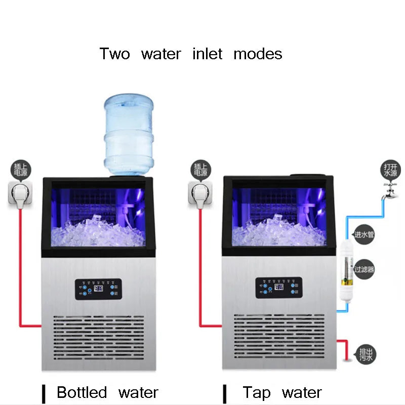 Commercial Ice Maker  Countertop Automatic Built-in Cube  Generator  Electric Cooler Machine Home Appliance