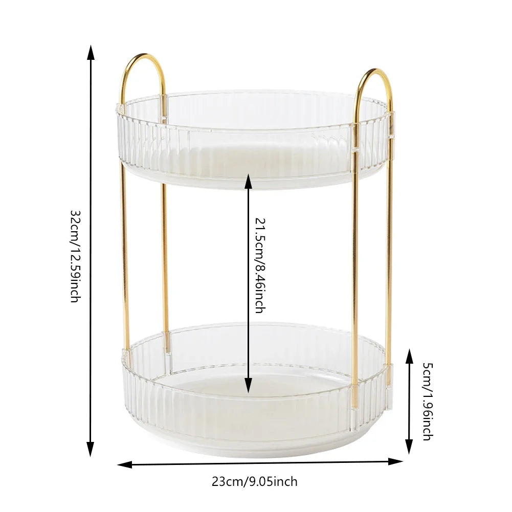 360 Rotating Makeup Organizer for Vanity Bathroom Countertop Organizer Perfume Organizer Skincare Dresser Make Up Holder Rack